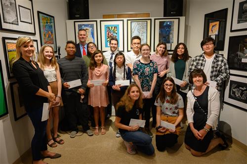 Students at the Word and Image Exhibition 